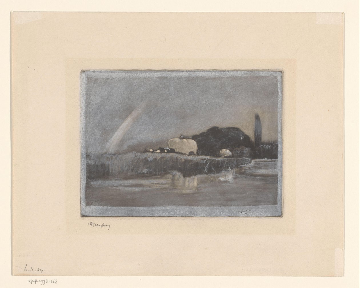 Fardos de feno em vagões nas margens do Tamisa
Fenação no Tamisa, perto de Wargrave de Frank Short (signed by artist)