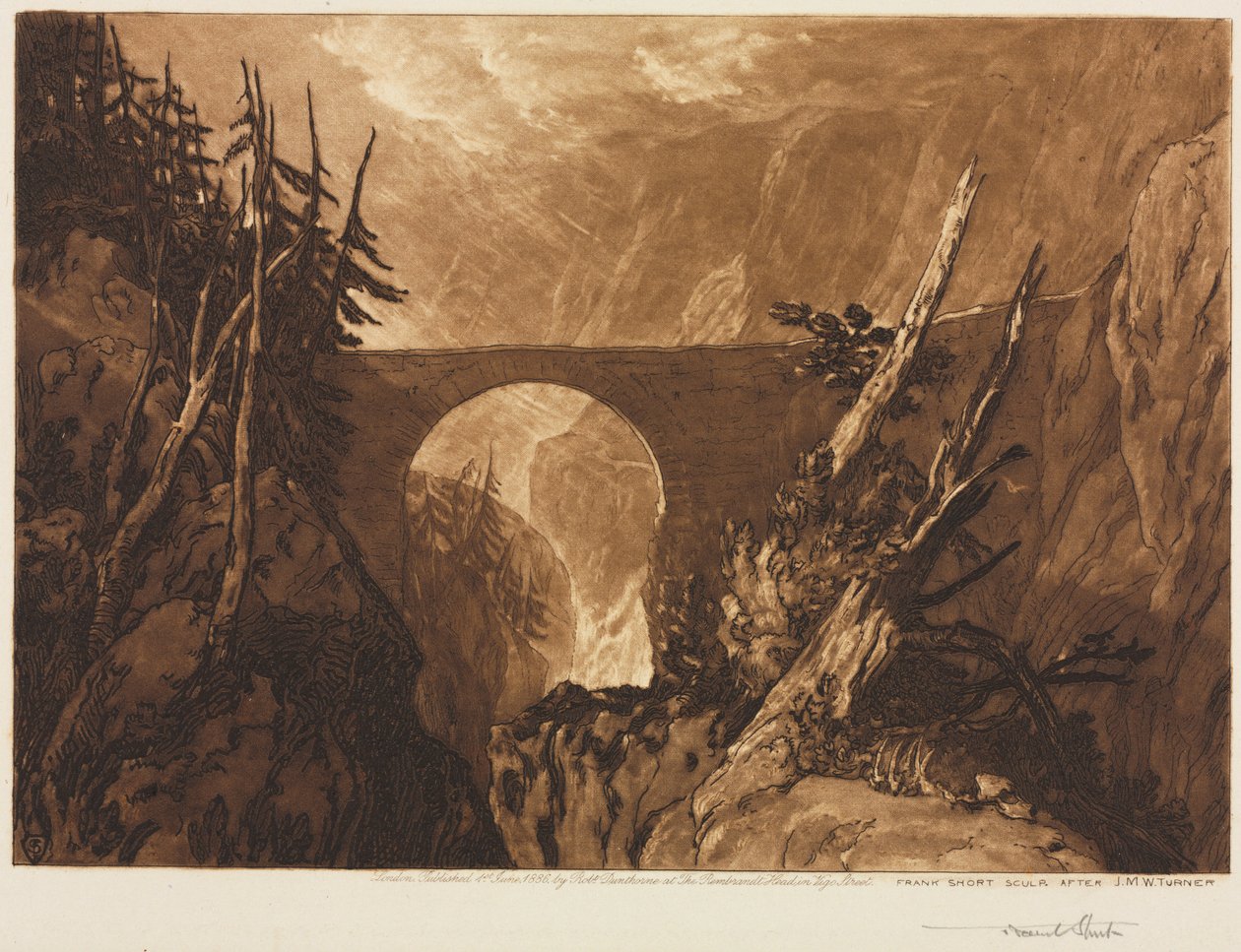 Ponte dos diabos pequenos, 1886. de Frank Short