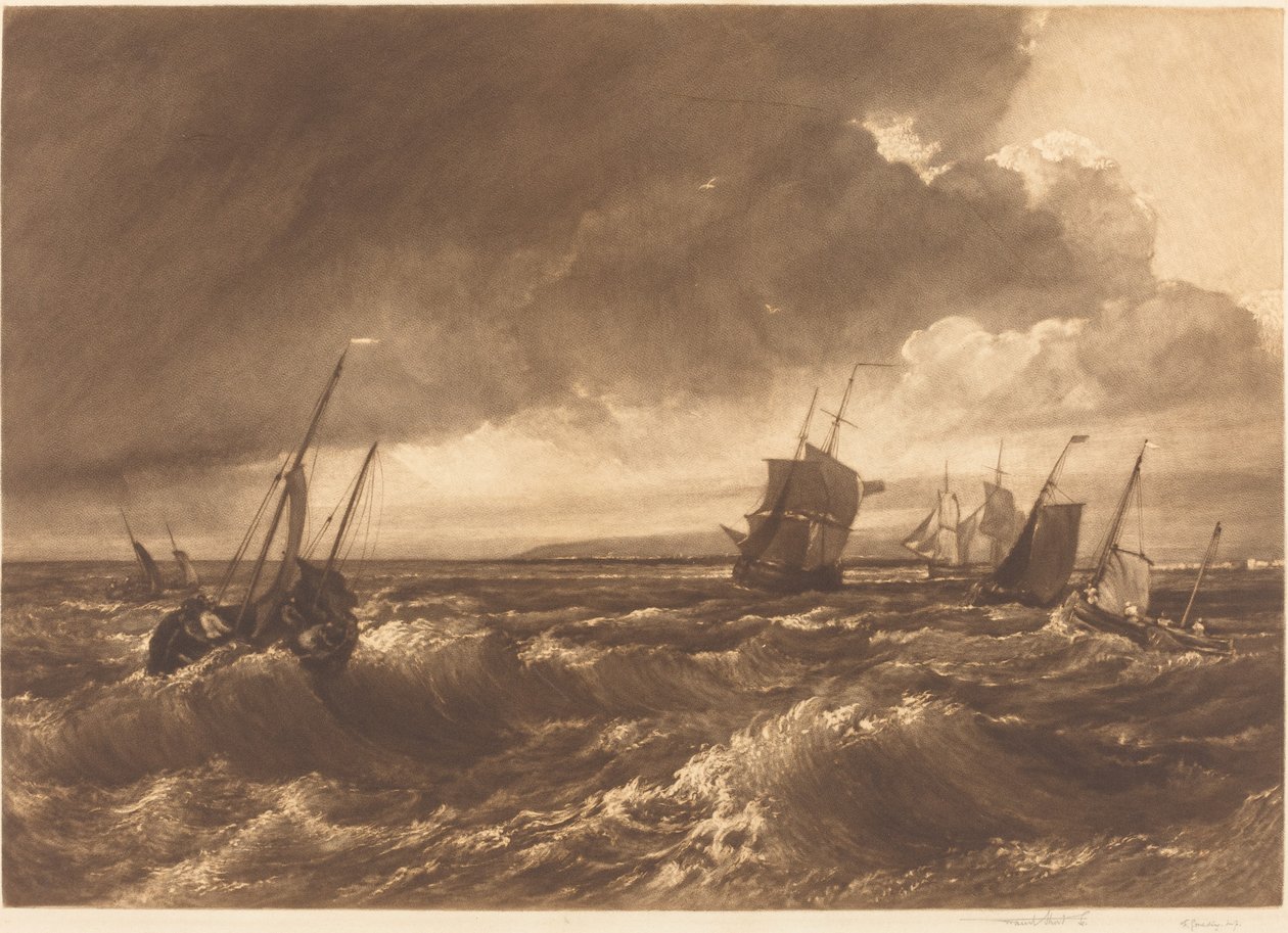 A Foz do Tâmisa - Ilha de Sheppey à Distância de Frank Short, after Joseph Mallord William Turner