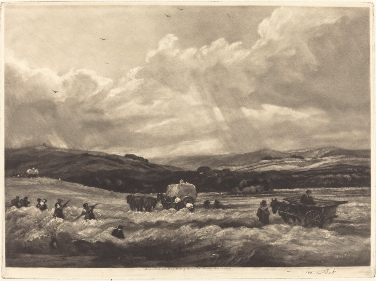 Hayfield em Yorkshire de Frank Short, after Peter De Wint