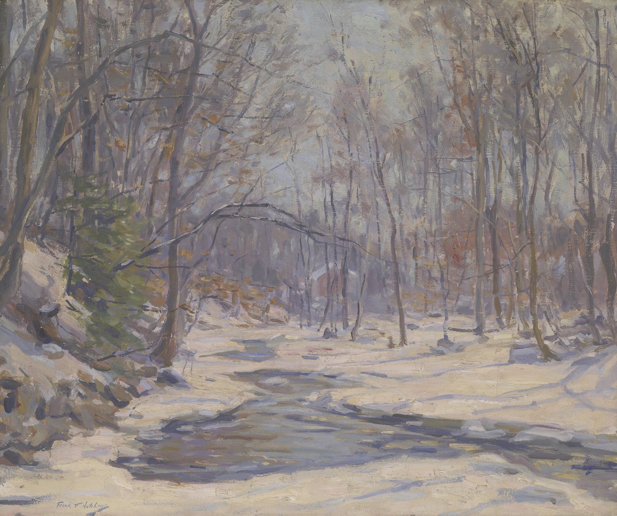 Uma Manhã de Inverno (óleo sobre tela) de Frank Townsend Hutchens