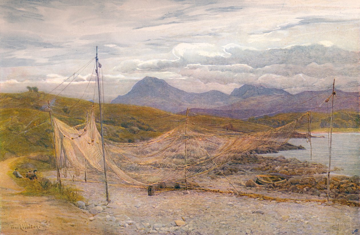Salmon Nets, Gairloch, Ross-Shire, 1860-1906, 1906. de Frank Walton