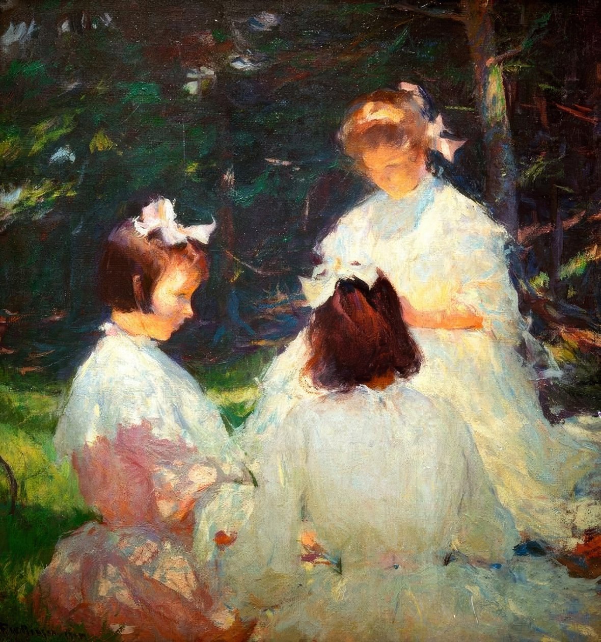 crianças na floresta de Frank Weston Benson
