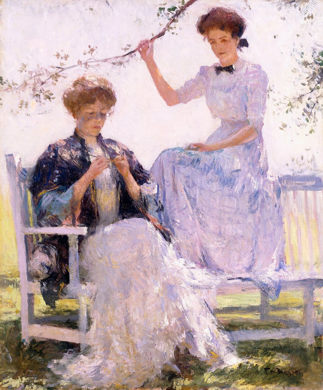 Luz do sol e sombra, c.1912 (óleo sobre tela) de Frank Weston Benson