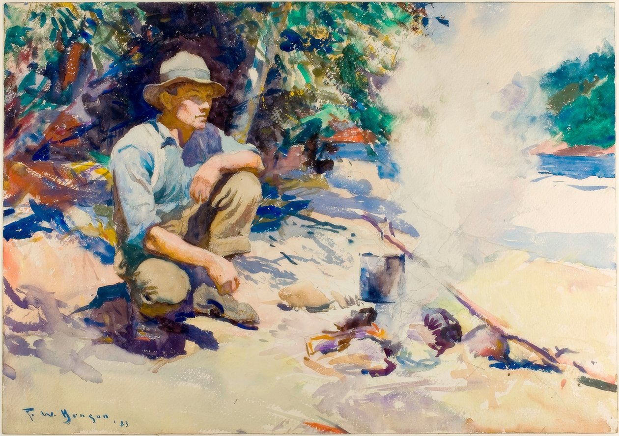 Ferva a água na chaleira de Frank Weston Benson