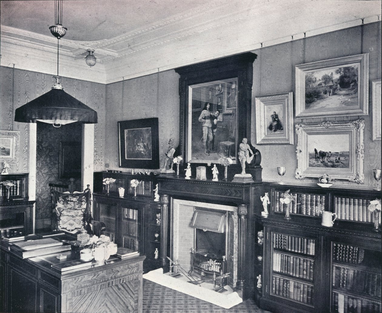 Biblioteca do Capitão Harvey, Hampstead, c1903 de Frank William Brookman