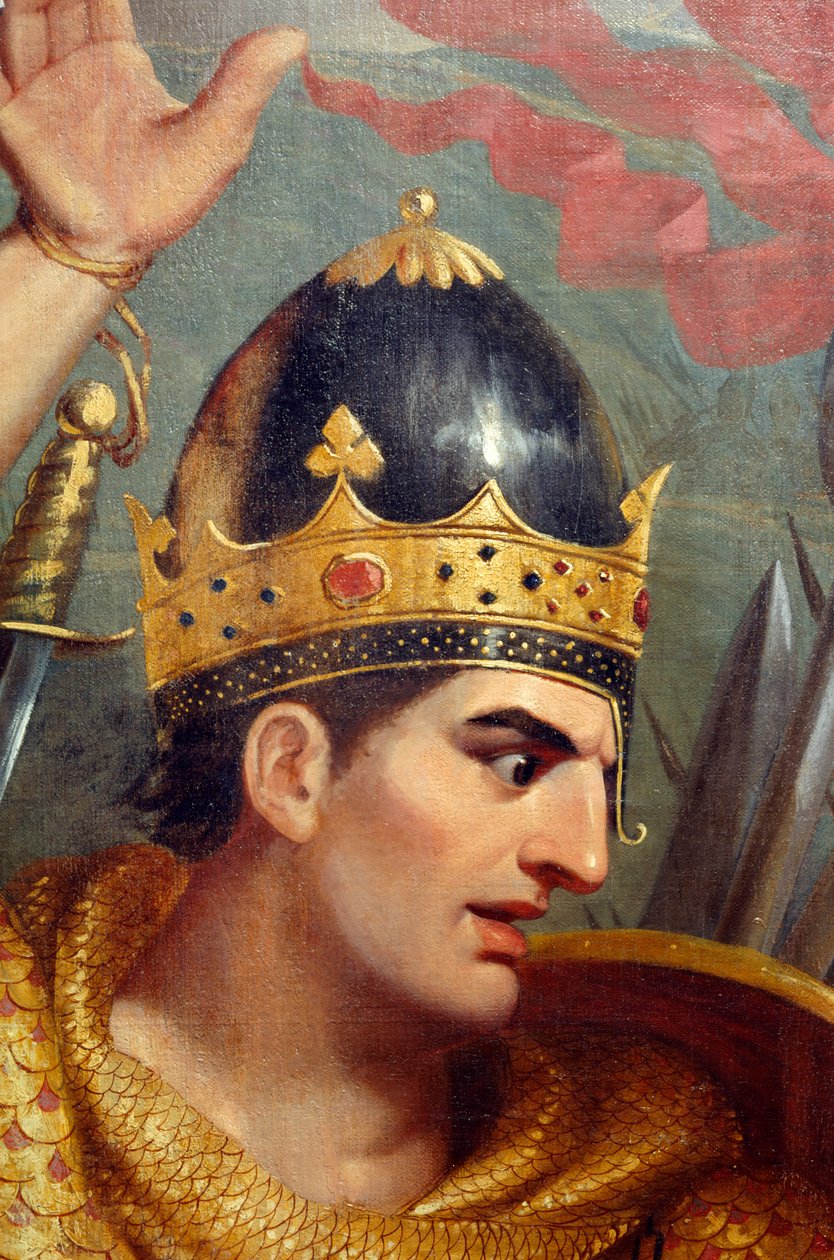 Detalhe da Batalha de Hastings de Frank William Wilkin