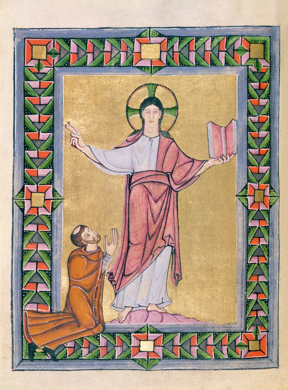 Dedicação a Cristo, do Sacramentário de Echternach, c.1030 de Frankish School