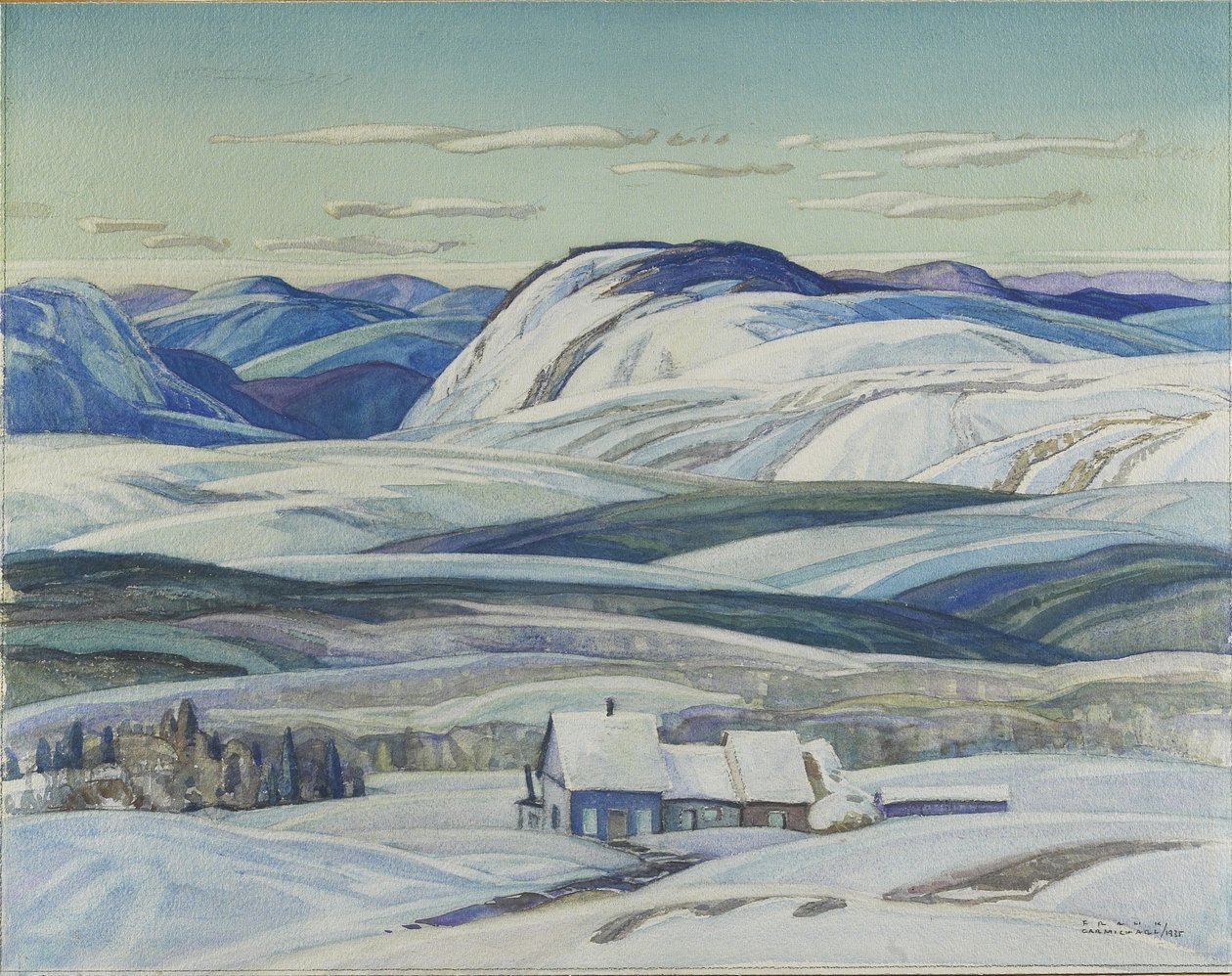 Mattawa, 1935 (grafite, wc e guache sobre papel) de Franklin Carmichael