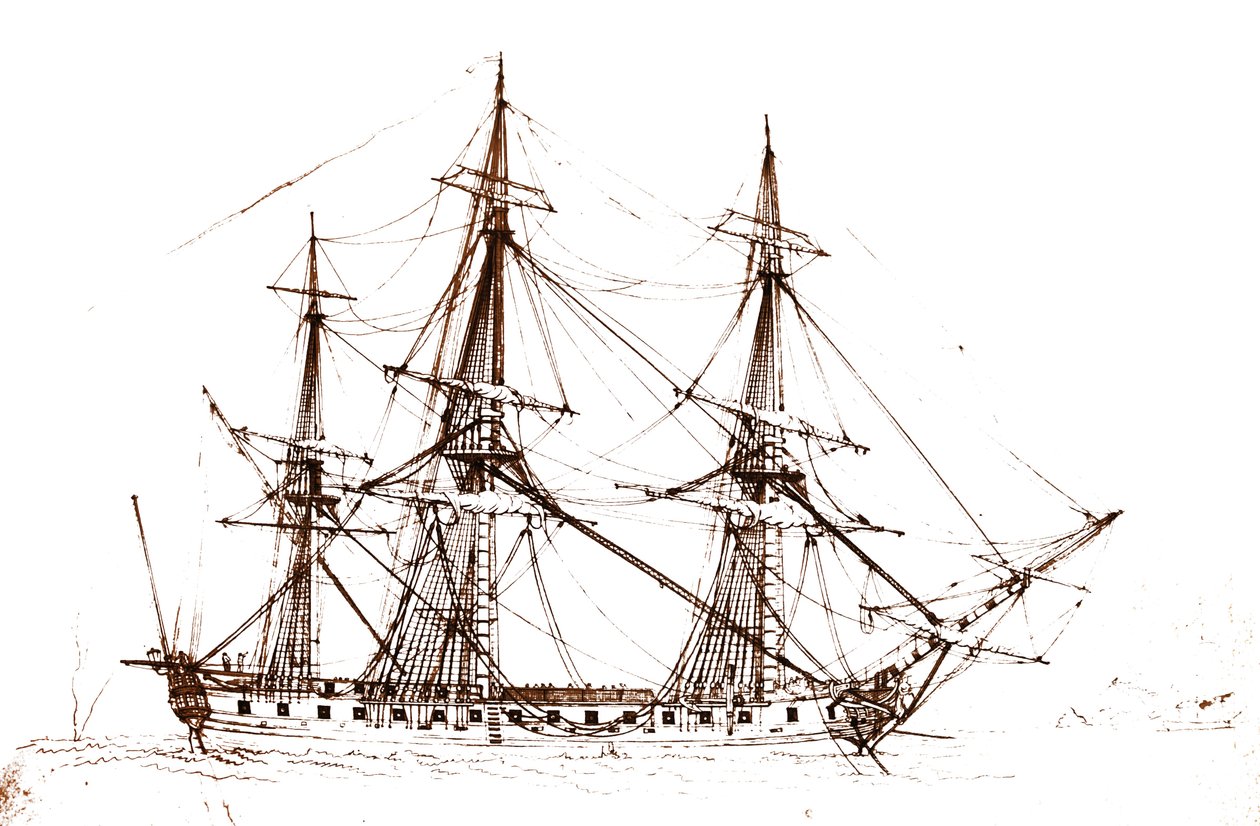 A fragata Galatéia de François Aimé Louis Dumoulin