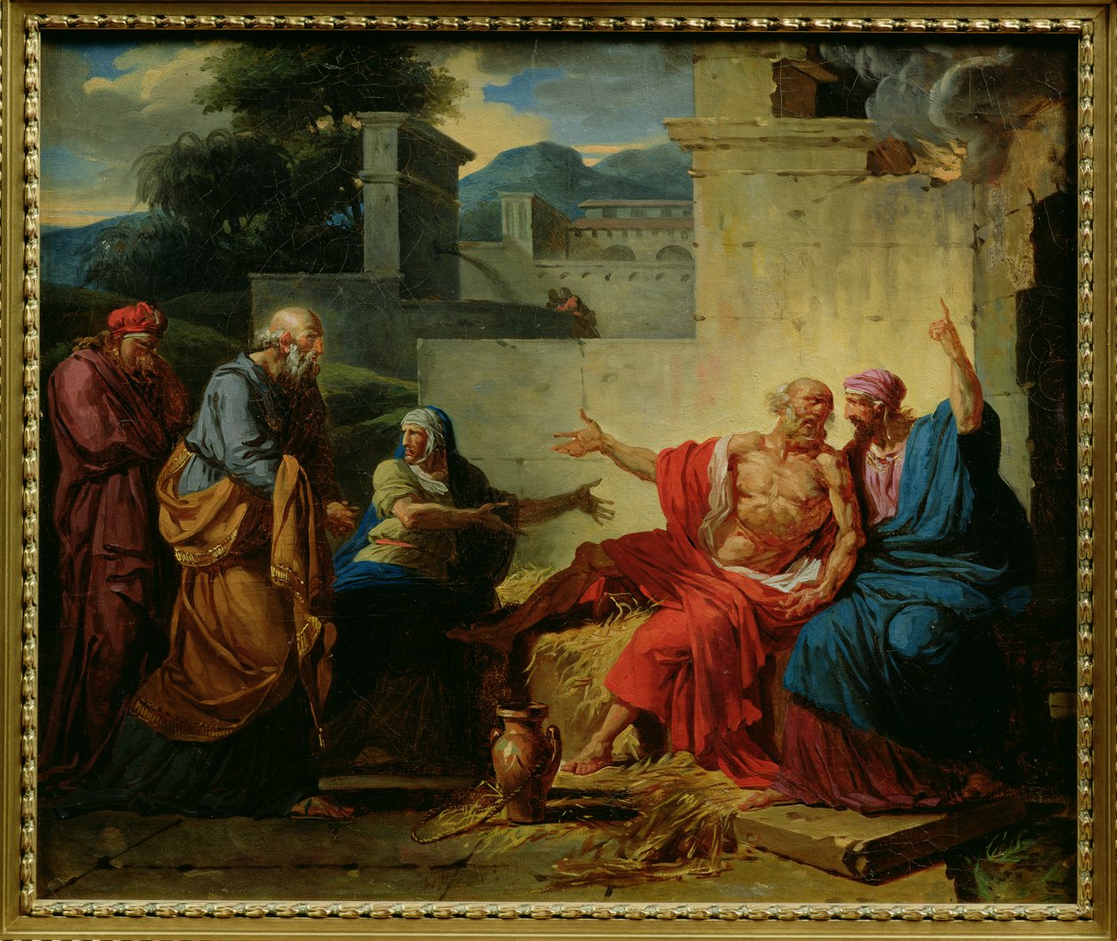Trabalho sendo repreendido por sua esposa, c.1790 de François André Vincent