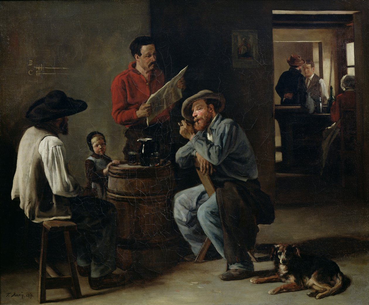 Interior de uma taberna, 1859 de François Bonvin