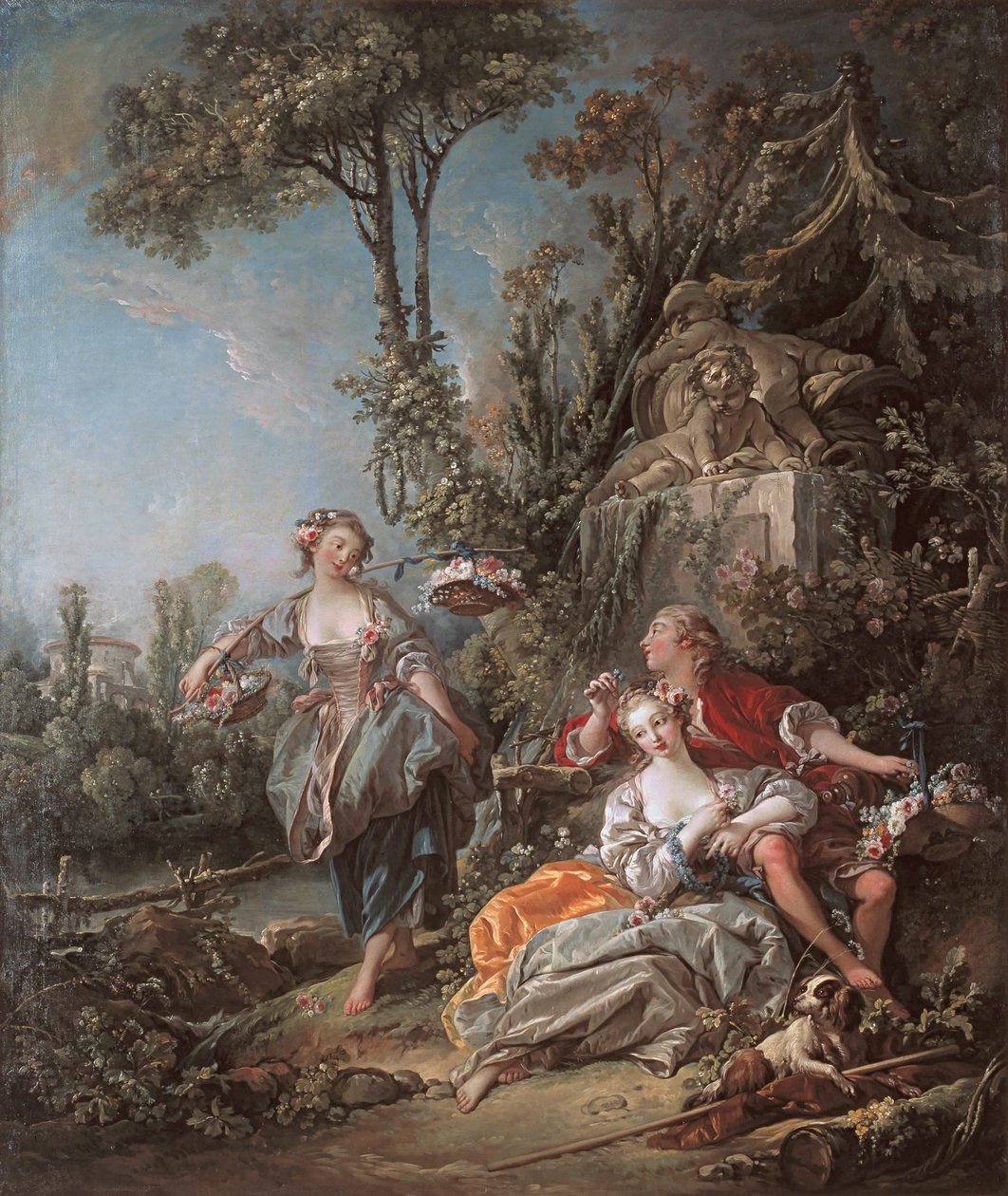 Amantes em um parque de François Boucher