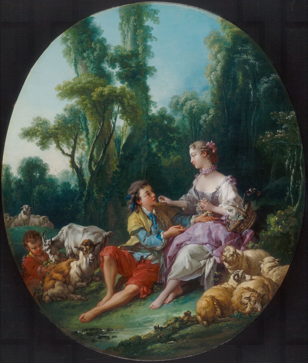 Eles estão pensando sobre a uva de François Boucher