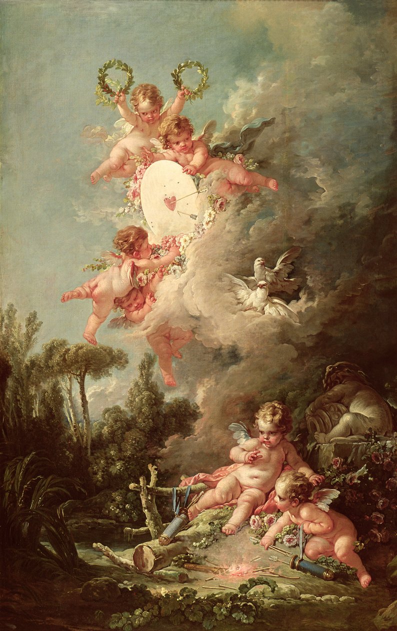 Alvo do Cupido, de &39;The Loves of the Gods&39;, 1758 de François Boucher