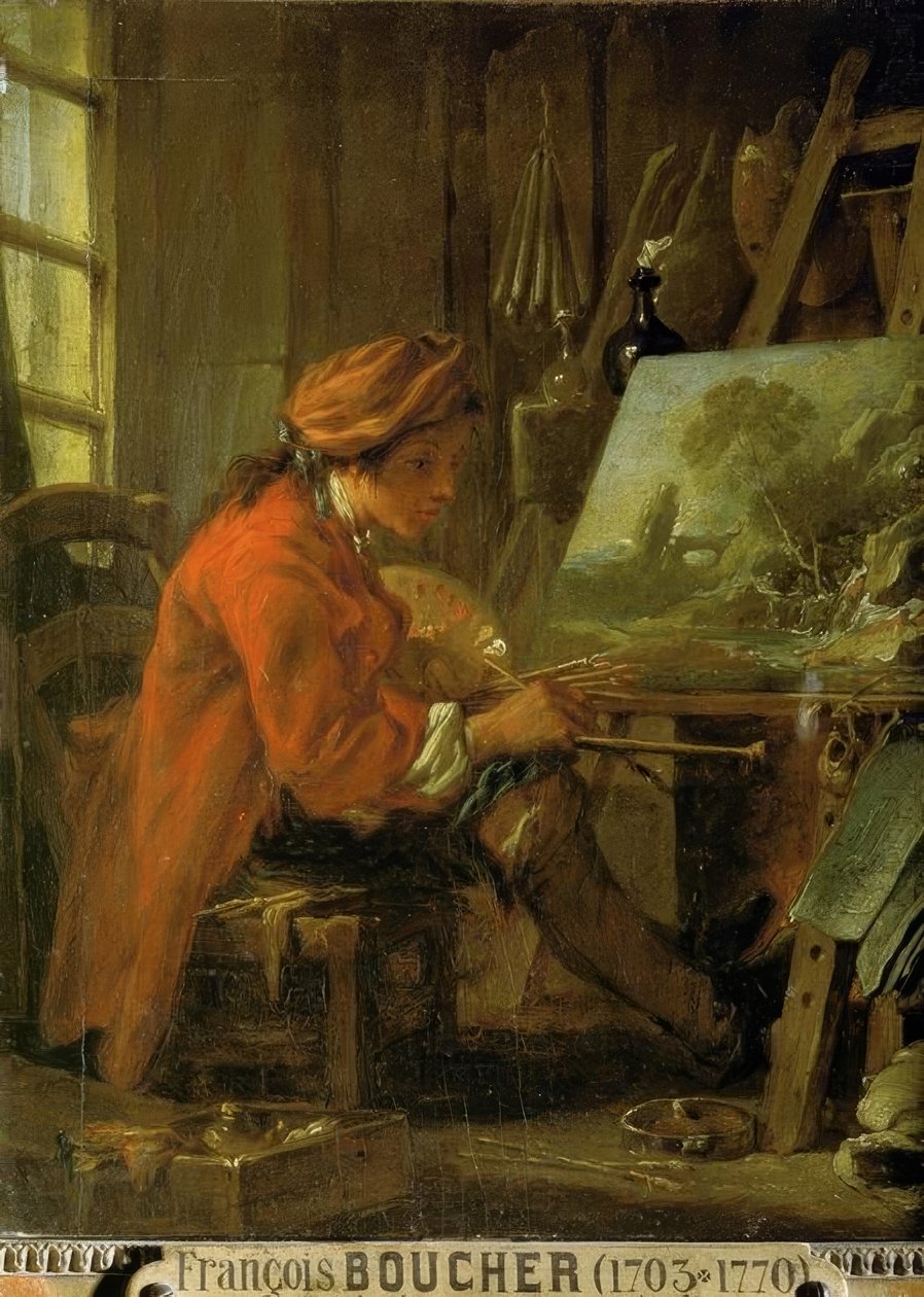 O pintor em sua oficina de François Boucher