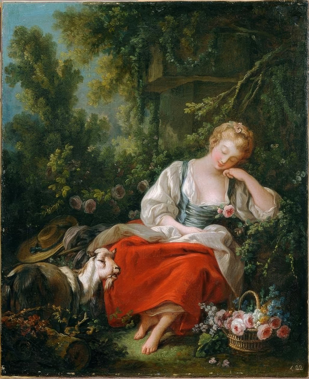 A pastora sonhadora de François Boucher