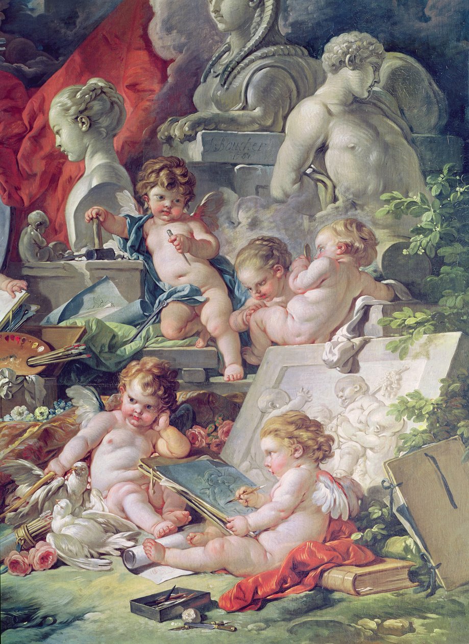 Gênio Ensinando as Artes, 1761 (detalhe) de François Boucher