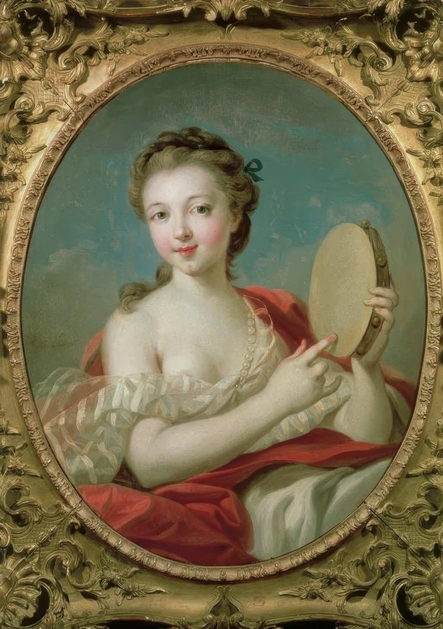Jovem no pandeiro de François Boucher