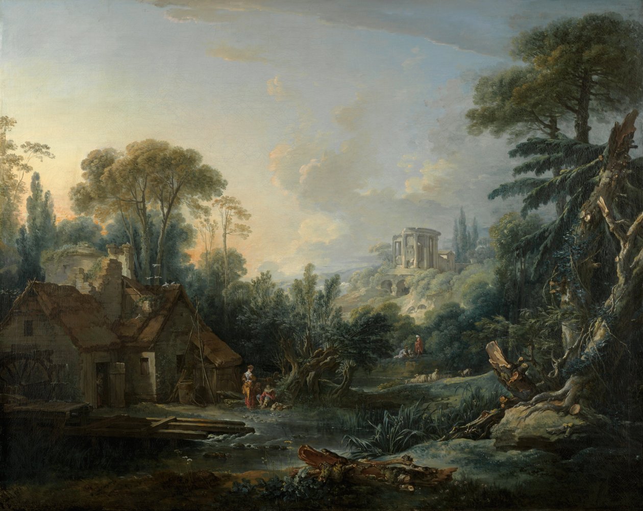 Paisagem com um moinho de água de François Boucher