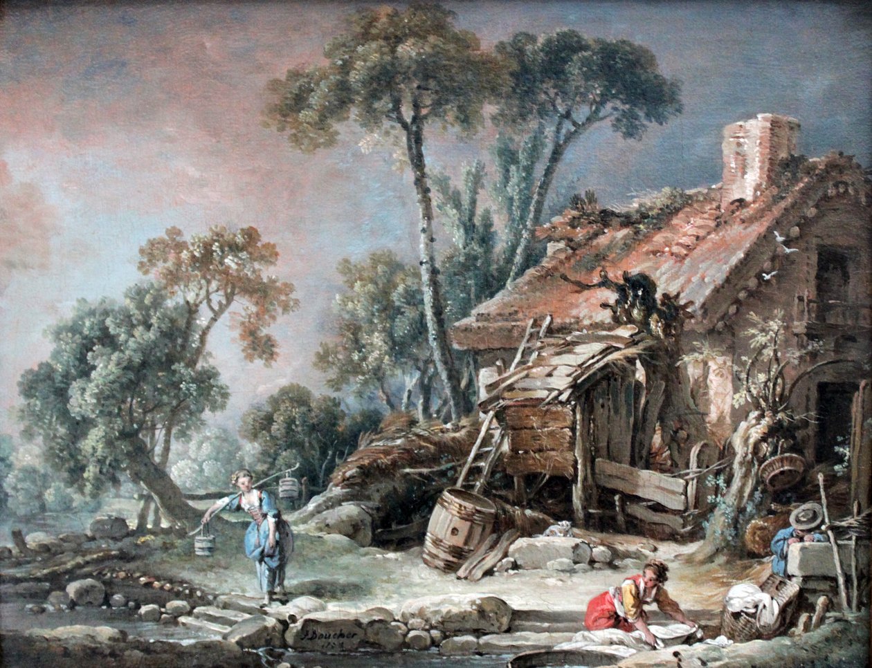 Paisagem com casa de fazenda de François Boucher