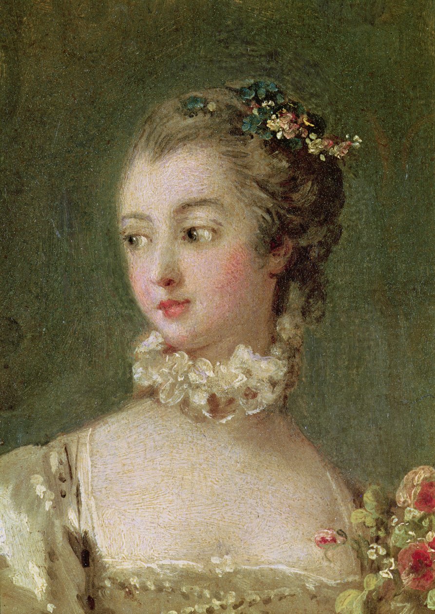 Madame de Pompadour (1721-64) (detalhe de 26230) de François Boucher