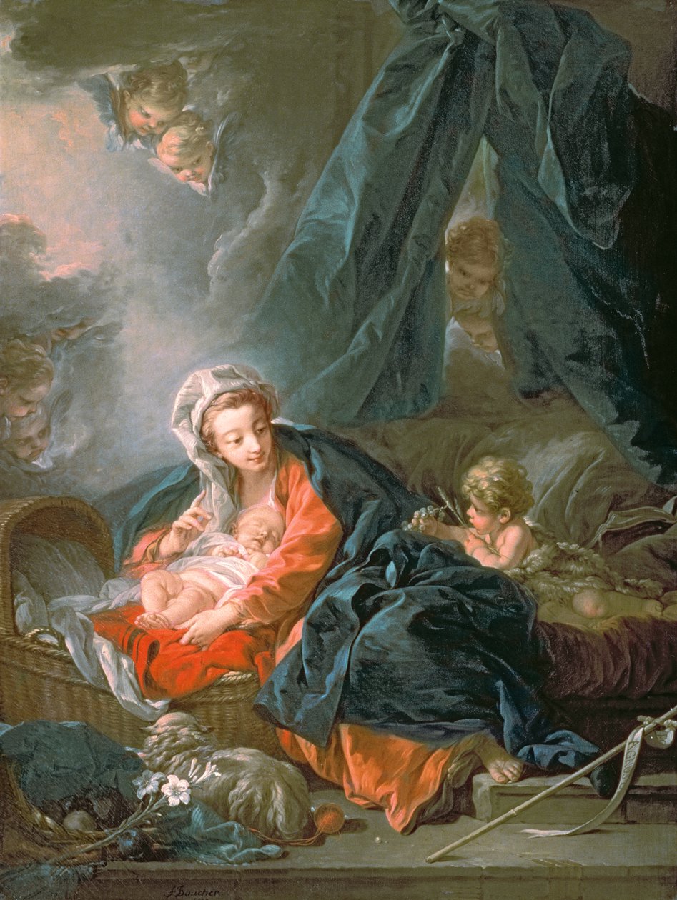 Madonna e criança, século XVIII de François Boucher