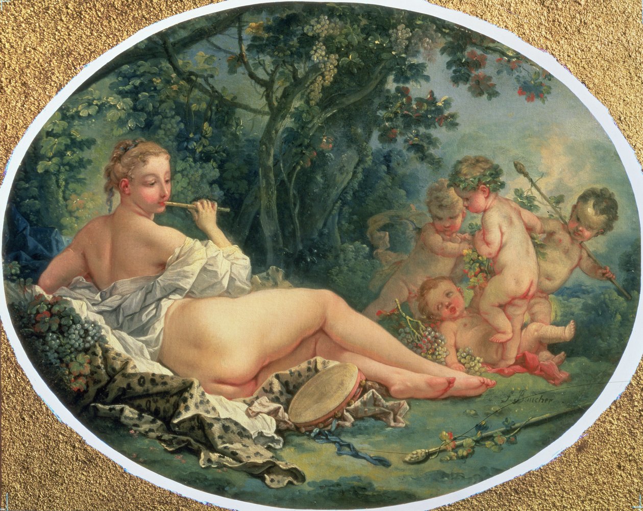 Maenad tocando o cano, 1735-38 de François Boucher