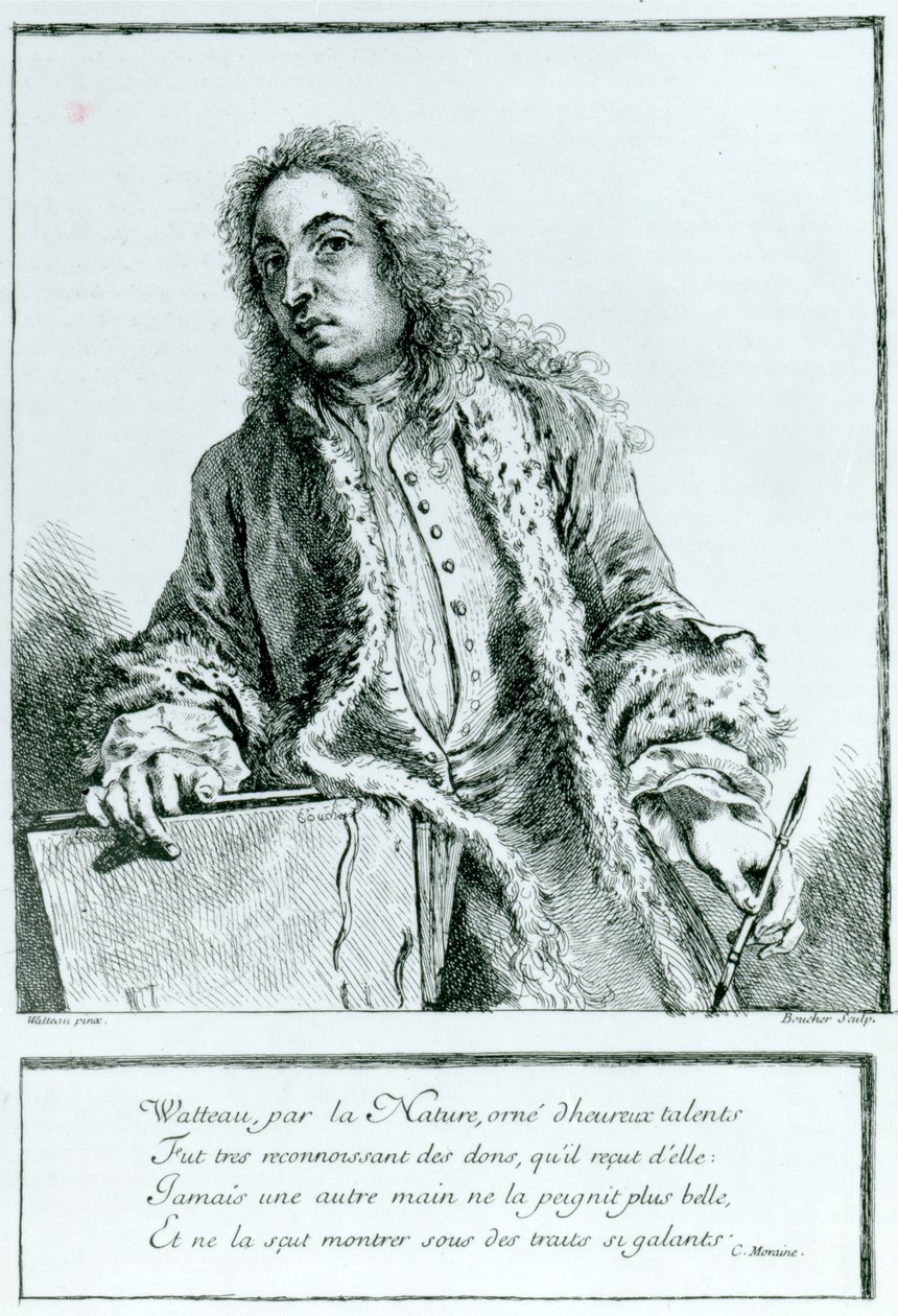 Retrato de Jean-Antoine Watteau (1684-1721) de François Boucher