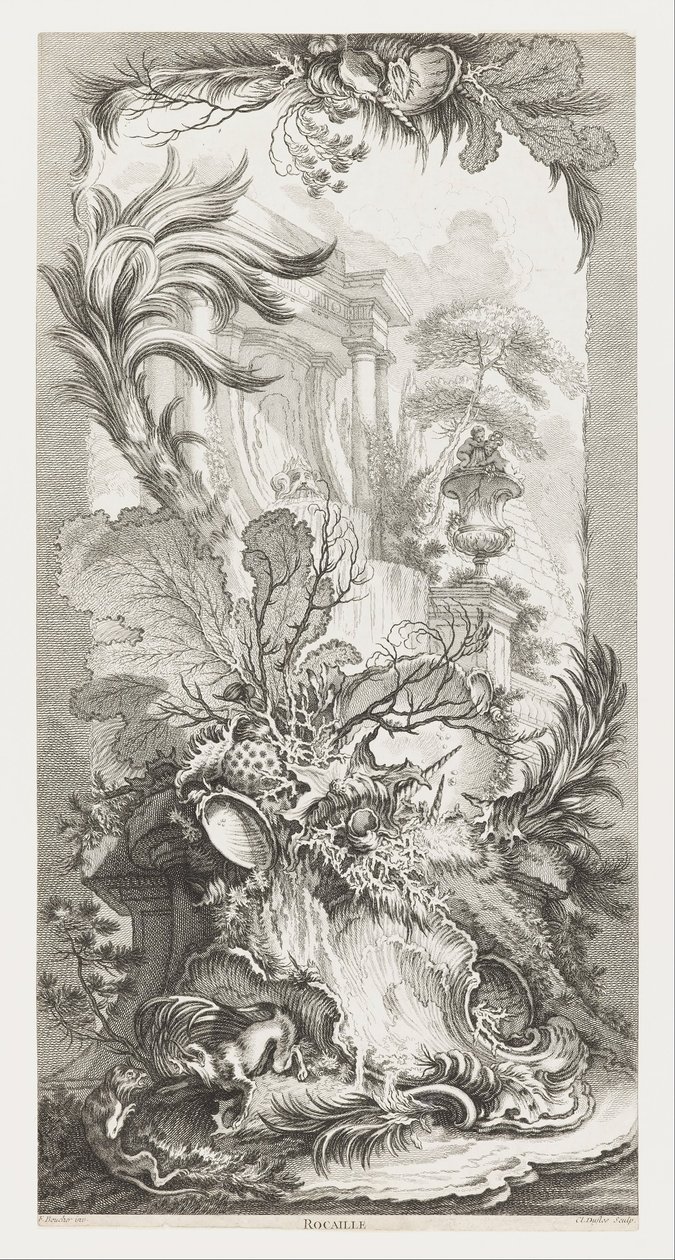 Rockery (Design Rococó), em Novas Peças para Telas (Novos Conceitos para Telas) de François Boucher