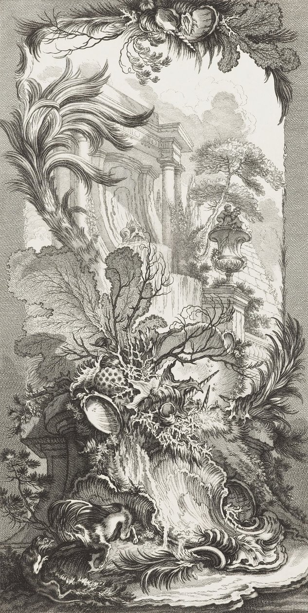 Rockery (design rococó) em novas peças para telas (novos conceitos para telas) de François Boucher