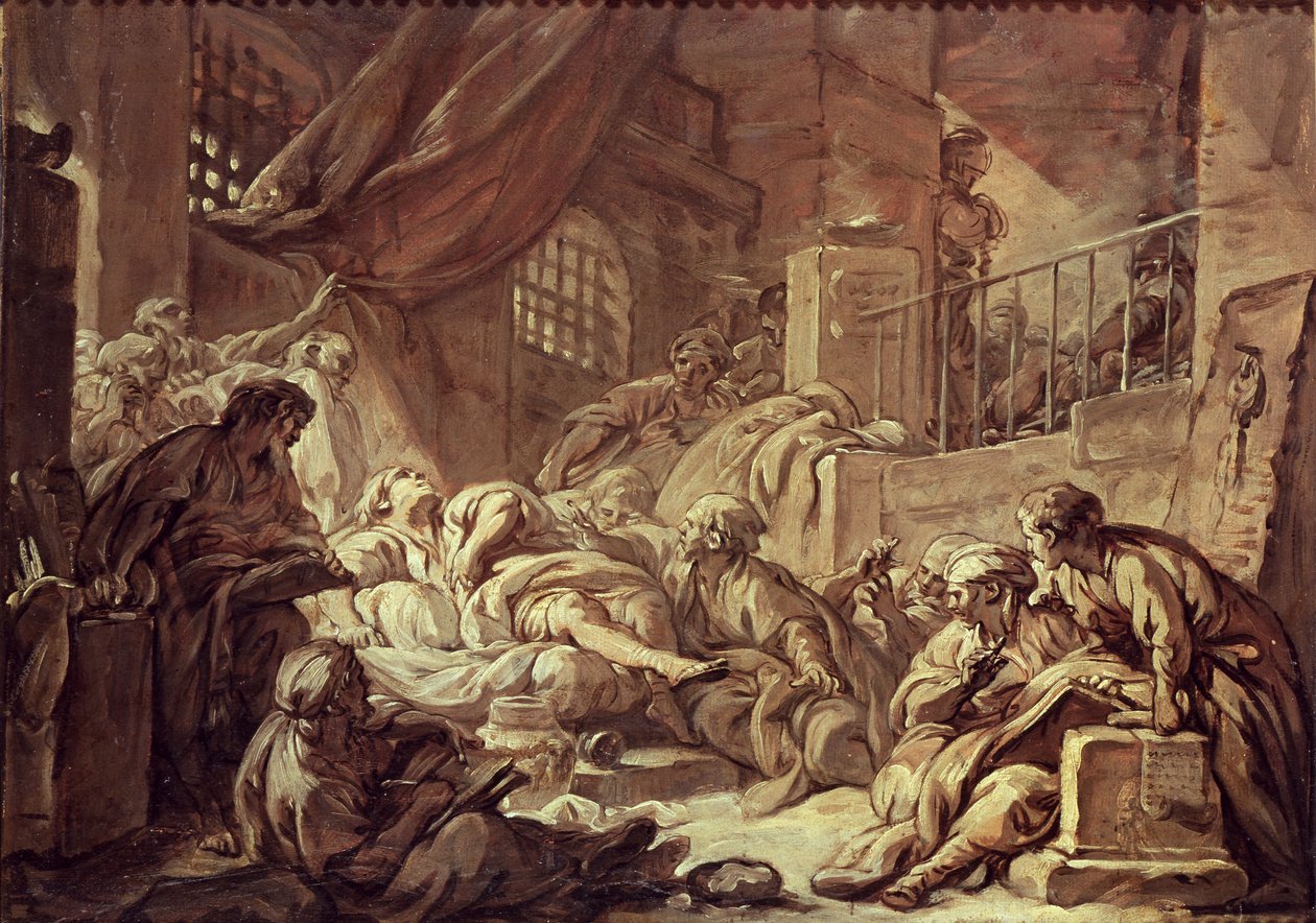 Estudo para uma cena de prisão de François Boucher