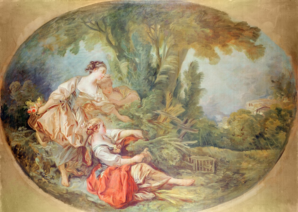 The Birdcage (guache sobre papelão) de François Boucher