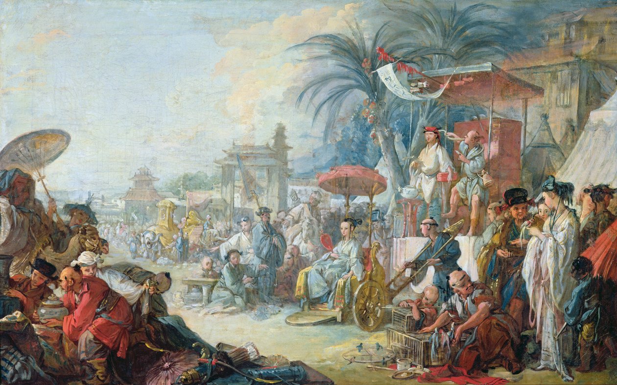A feira chinesa, c.1742 de François Boucher