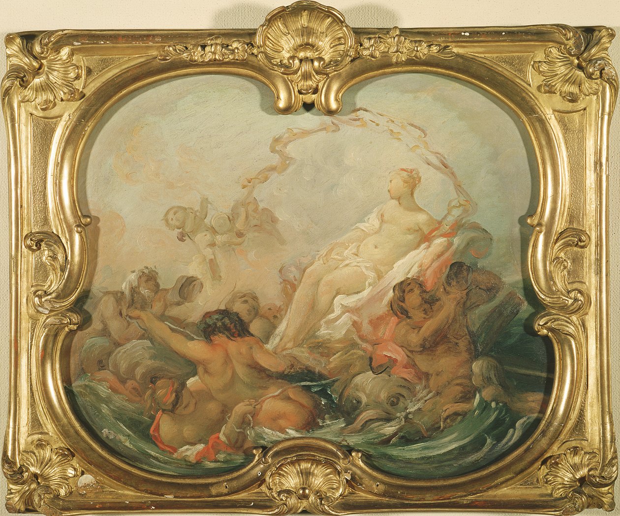 O triunfo de Vênus, antes de 1758 (óleo no cartão) de François Boucher