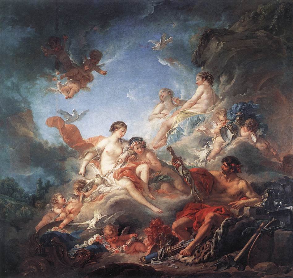 Vulcan apresentando Venus com armas para Enéias de François Boucher