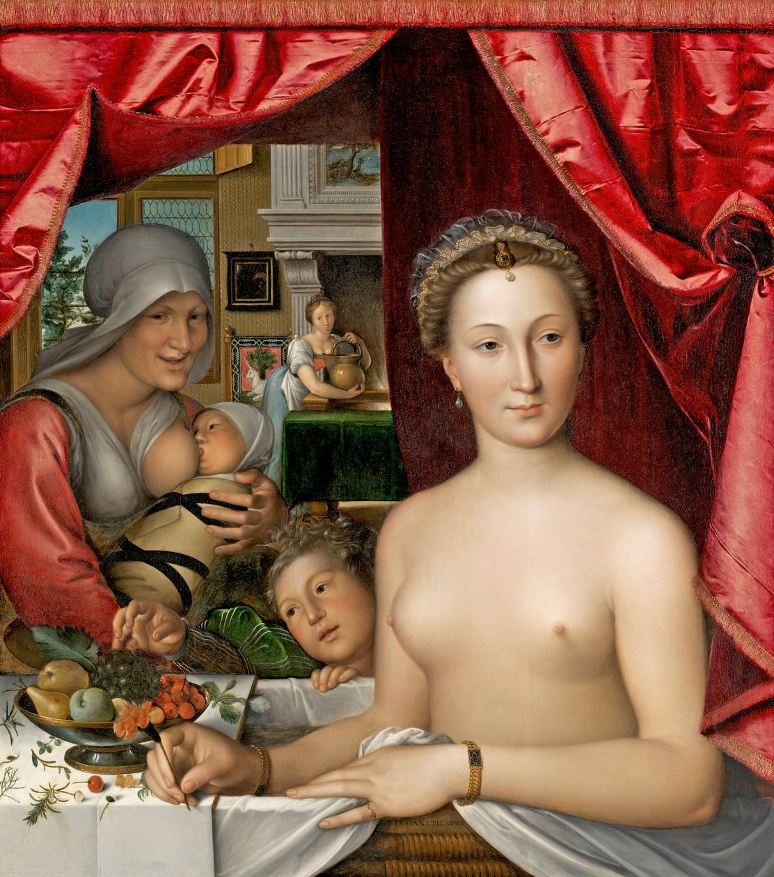 Uma senhora em seu banho, c.1571 de François Clouet