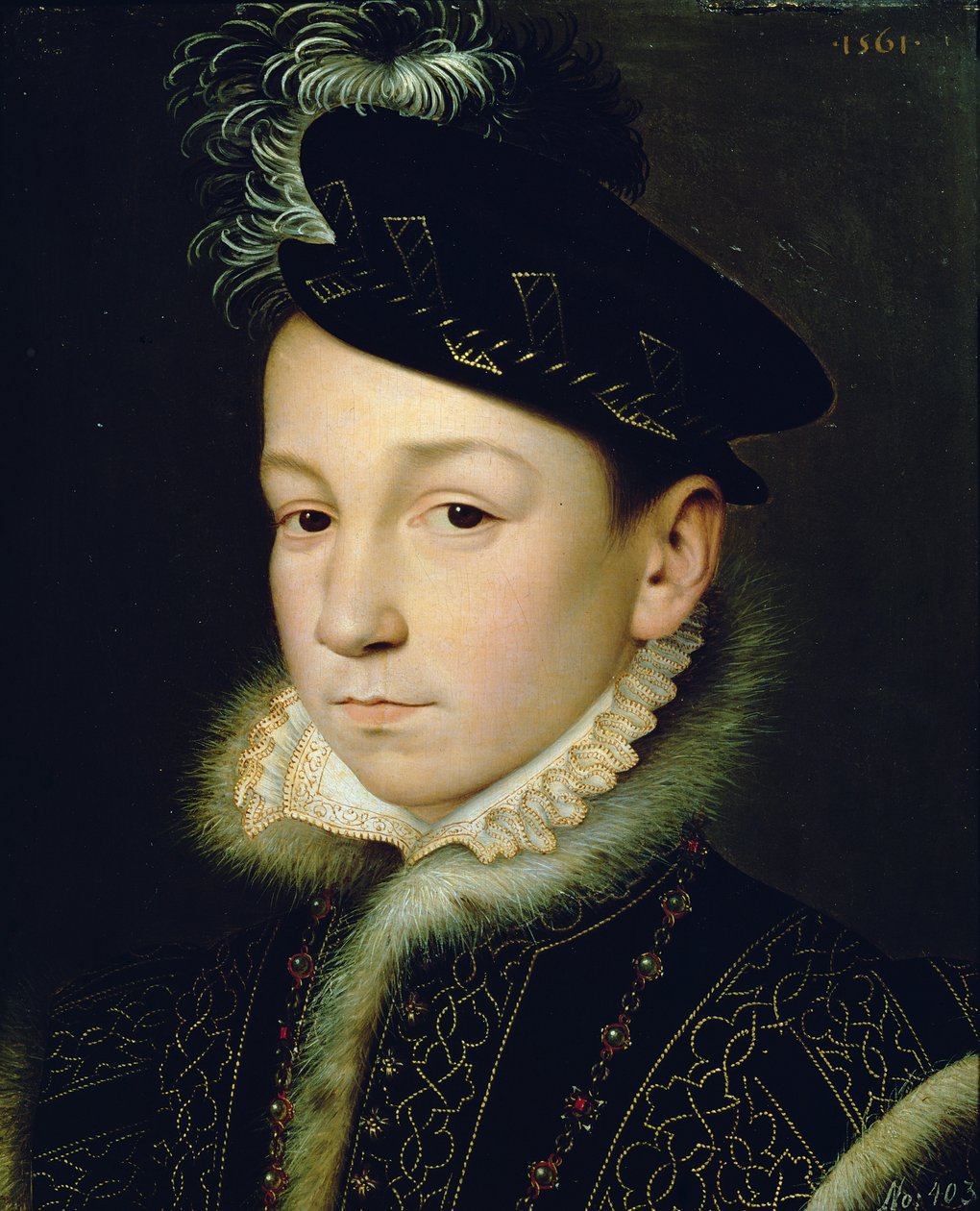 Carlos IX (1550-74) de François Clouet