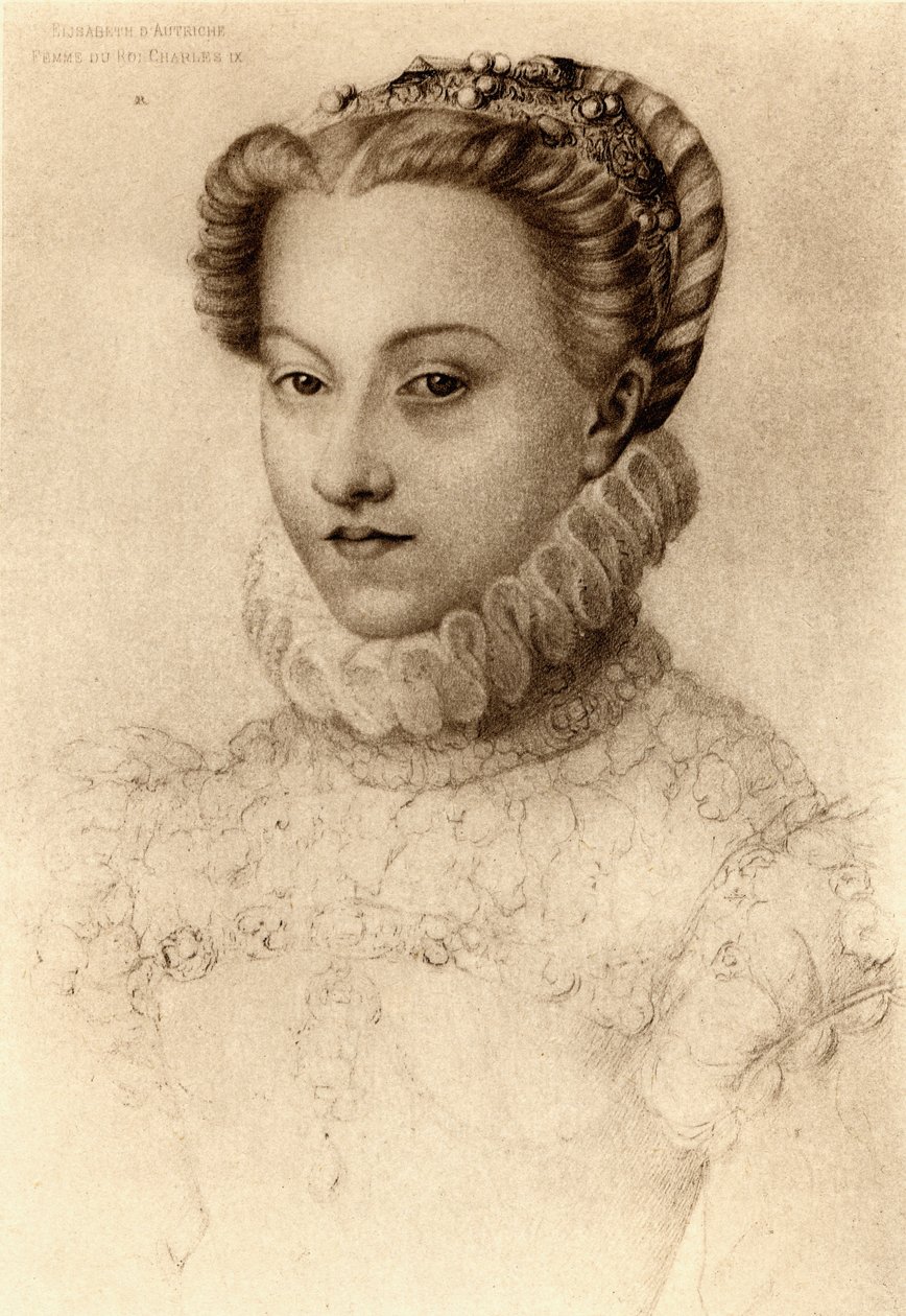 Isabel da Áustria, rainha da França (1554-92) de François Clouet