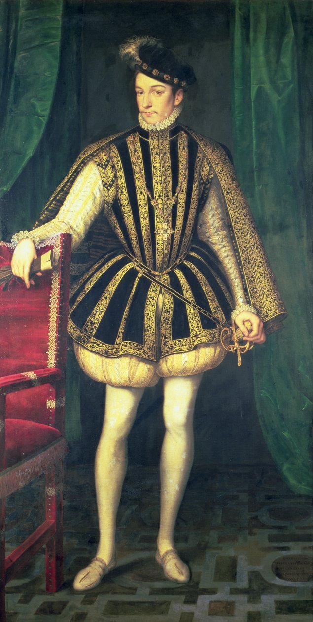 Rei Carlos IX da França (1550-1574), c.1565 de François Clouet