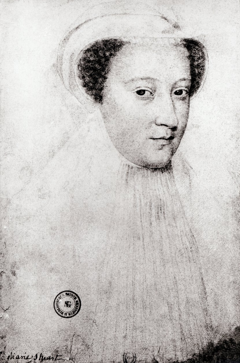 Maria, Rainha dos Escoceses (1542-1587) em luto branco, 1560 de François Clouet