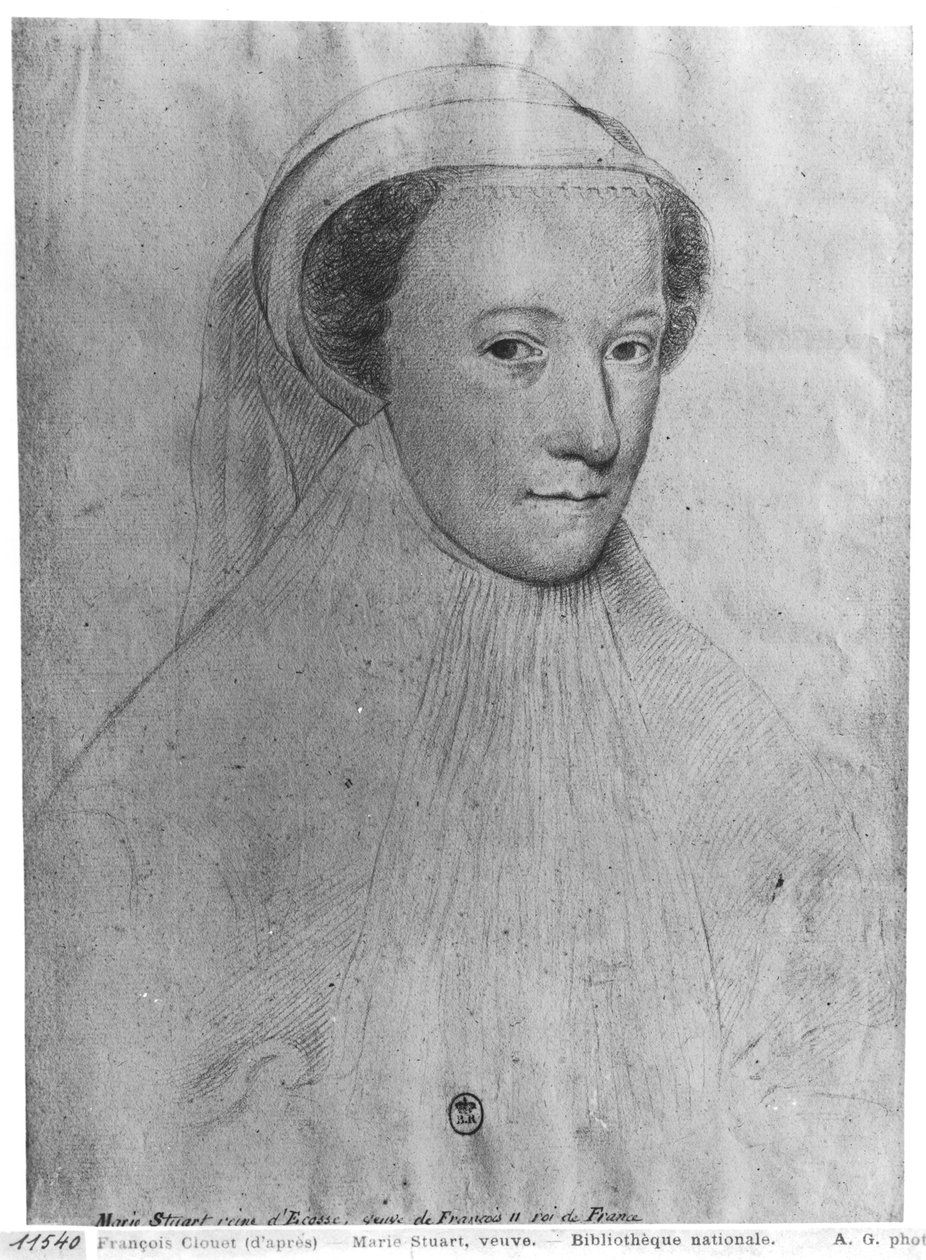 Maria, Rainha dos Escoceses (1542-1587) em luto branco, 1560 de François Clouet
