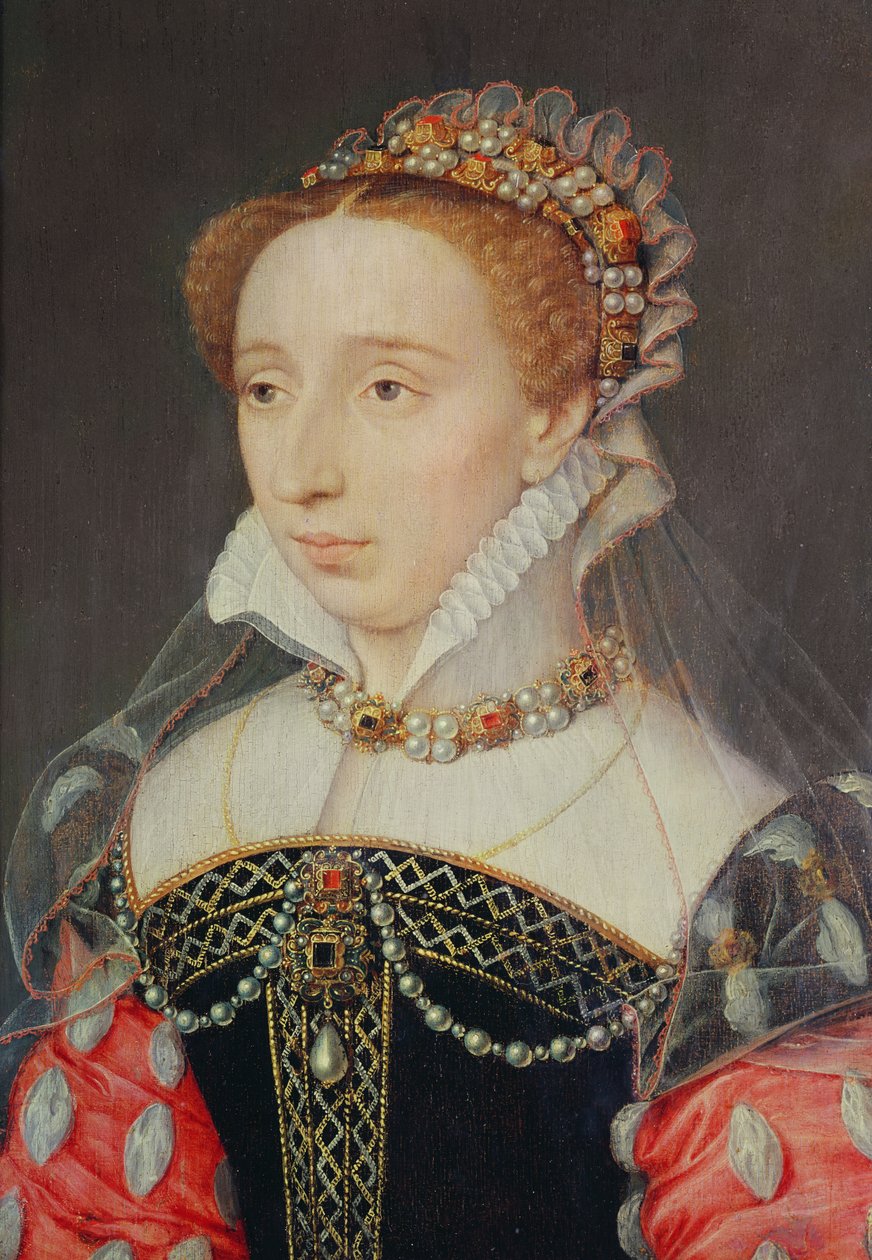 Retrato de Anne de Pienne, senhora à espera de Mary Stuart, c.1560, (óleo sobre madeira) de François Clouet