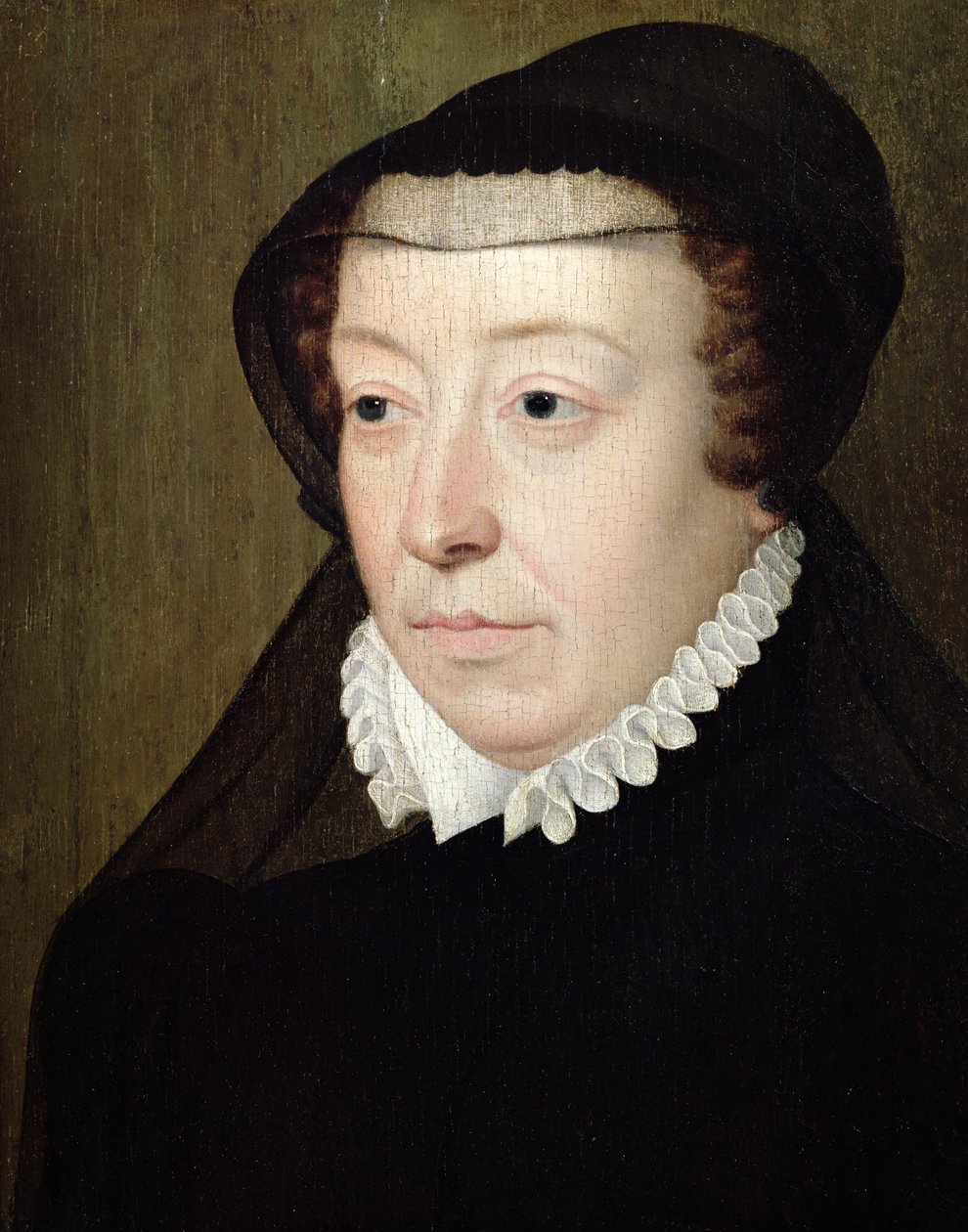 Retrato de Catarina de Médicis (1519-89) (ver também 197210) de François Clouet