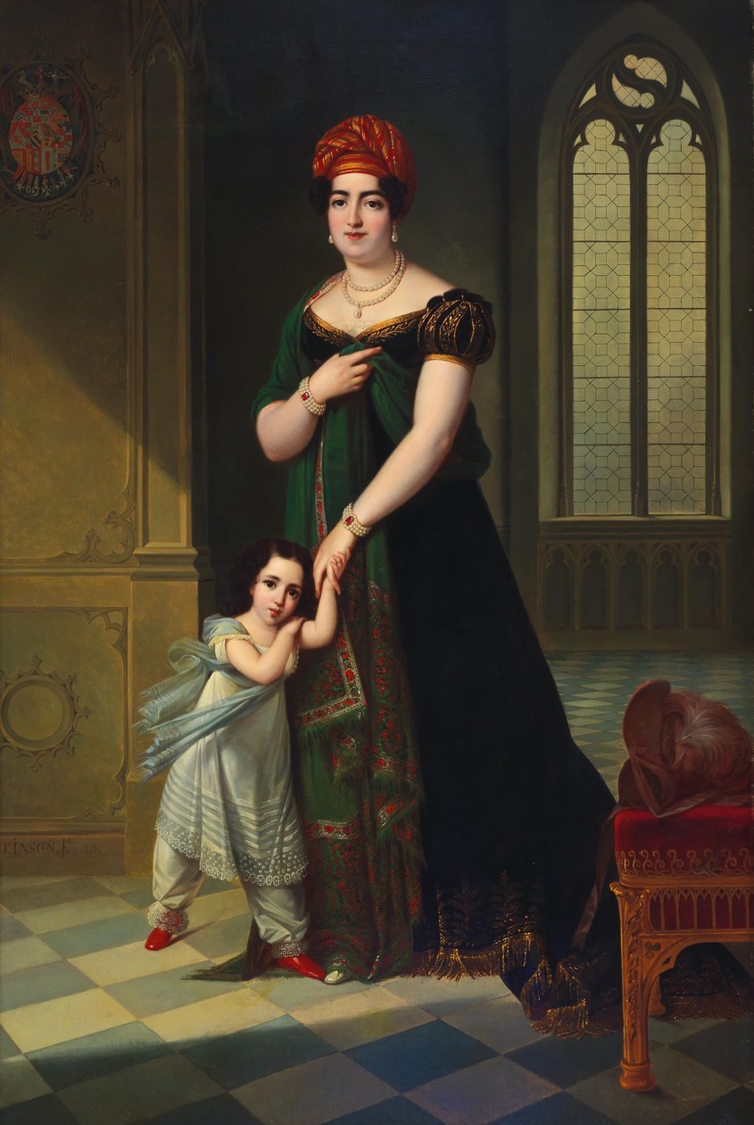 Portrait of the Duquesa de Frias and her son de François Kinson