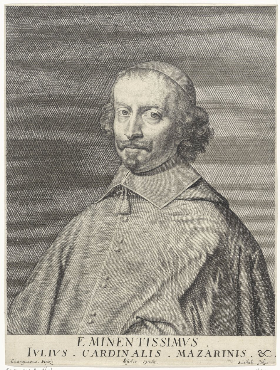 Retrato do cardeal Giulio Raimondo Mazarino (1602-1661) de François Stuerhelt