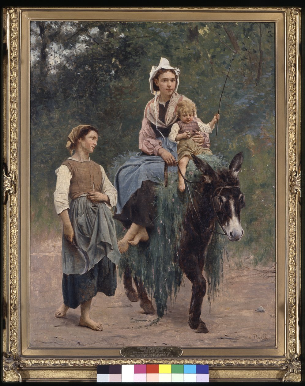Família de camponeses italianos, data desconhecida (óleo sobre tela) de François Alfred Delobbe