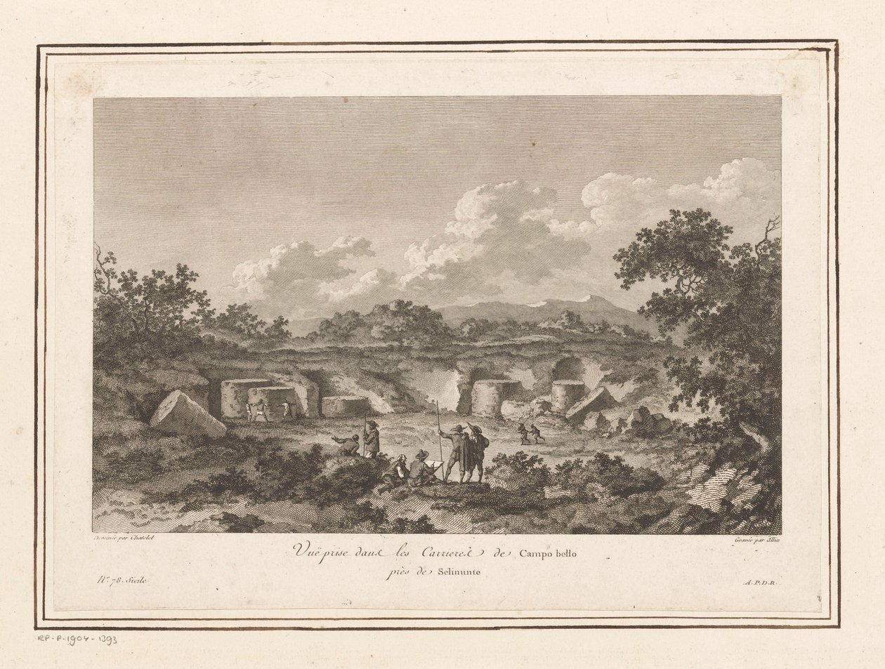 Vista da pedreira em Campo Bello, Selinunte Vuë Prize dans les Carrieres de Campo bello près de Selinunte (título do objeto) de François Allix