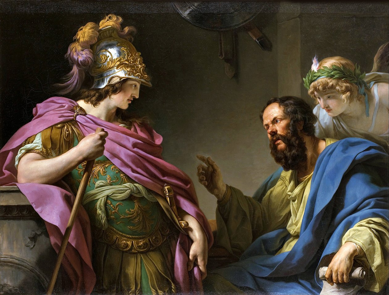 Alcibíades sendo ensinado por Sócrates, 1776. de François André Vincent