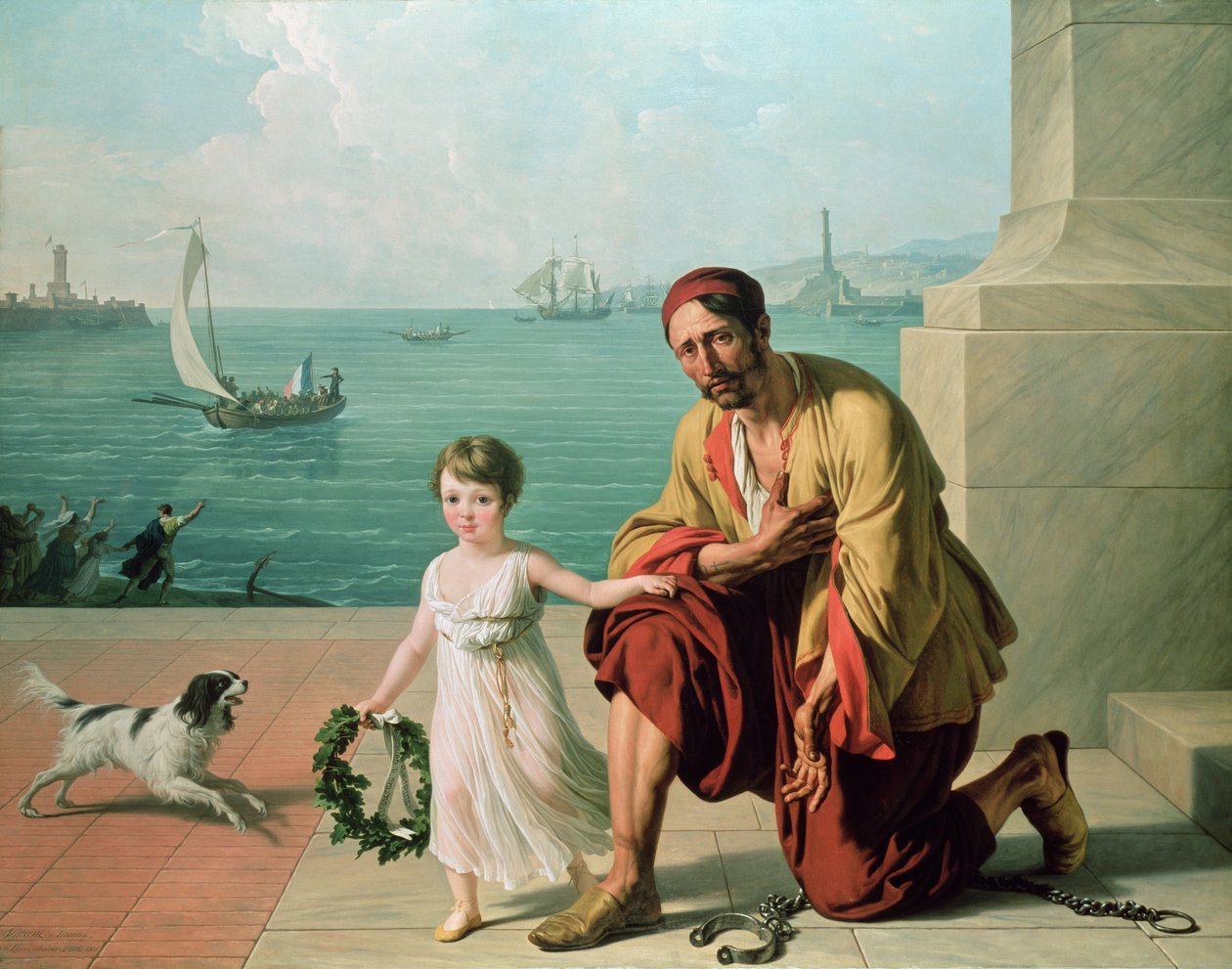 Uma Alegoria que representa a libertação de prisioneiros franceses e italianos, 1806 de François André Vincent